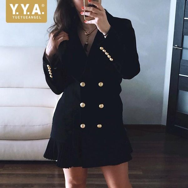 casual dresses women brand notched slim fit pleated blazer dress female long sleeve double breasted office lady trumpet, Black;gray
casual dresses women brand notched slim fit pleated blazer dress female long sleeve double breasted office lady trumpet, Black;gray