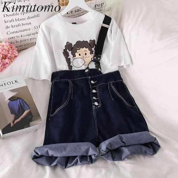 kimutomo fashion two piece set cartoon print short sleeve t shirt summer solid pocket one shoulder denim shorts casual 210521, White
kimutomo fashion two piece set cartoon print short sleeve t shirt summer solid pocket one shoulder denim shorts casual 210521, White