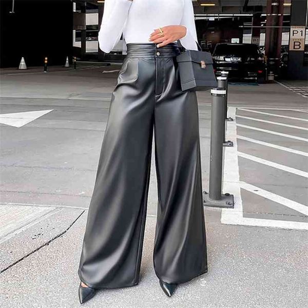 high street black pants womens autumn solid color wide leg pu leather high waist fashion women 210508, Black;white
high street black pants womens autumn solid color wide leg pu leather high waist fashion women 210508, Black;white