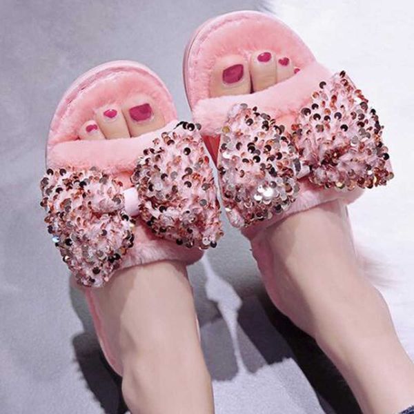 slipper fur slides bling sequins bow plush slippers winter shoe home outdoor xx477 210625, Black
slipper fur slides bling sequins bow plush slippers winter shoe home outdoor xx477 210625, Black