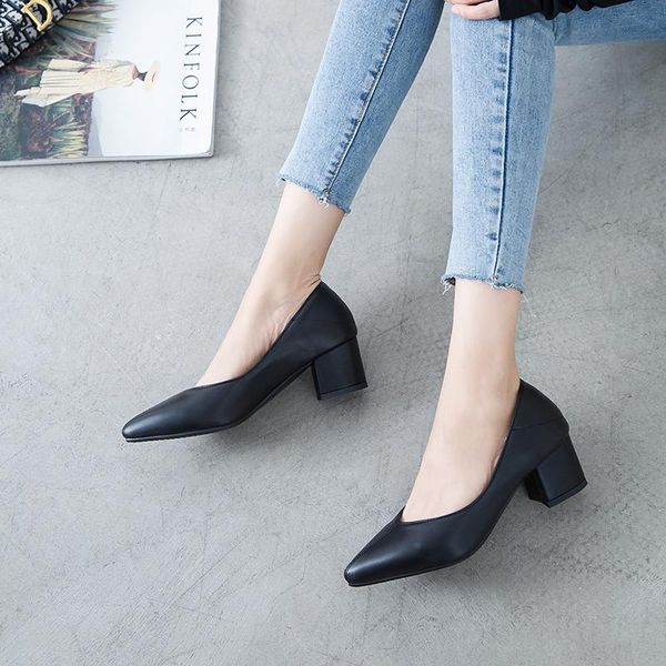 dress shoes 2021 ladies thick high heels women pumps pointed toe work slip on spring footwear office size 32-43, Black
dress shoes 2021 ladies thick high heels women pumps pointed toe work slip on spring footwear office size 32-43, Black