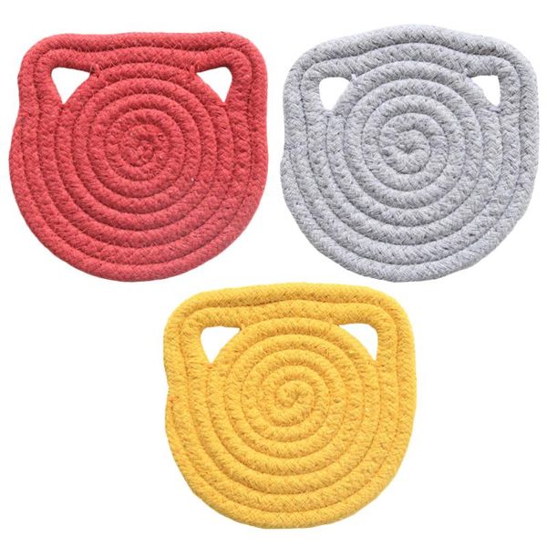 mats & pads 3pcs water absorption cat ear shaped coasters cotton thread heat insulation pad
mats & pads 3pcs water absorption cat ear shaped coasters cotton thread heat insulation pad