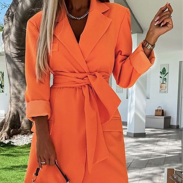 casual dresses 2021 fashion european and american suit outerwear autumn winter female high waist belt dress, Black;gray
casual dresses 2021 fashion european and american suit outerwear autumn winter female high waist belt dress, Black;gray