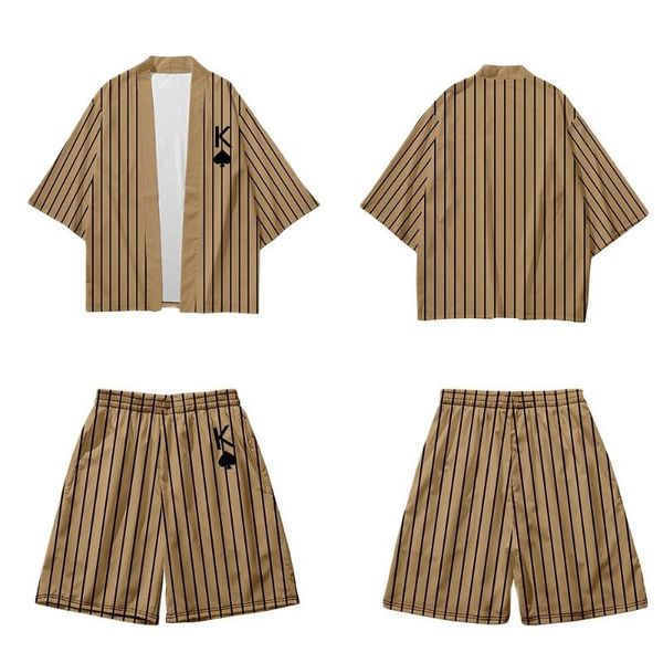 ethnic clothing striped poker printed kimono couple women men japanese traditional casual loose cardigan and shorts set asian clothes haraju, Red
ethnic clothing striped poker printed kimono couple women men japanese traditional casual loose cardigan and shorts set asian clothes haraju, Red