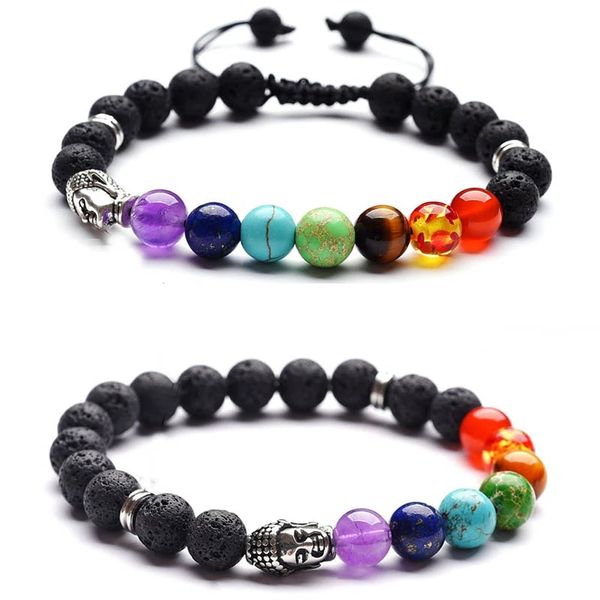 natural stone beads 7 chakra bracelet for women alloy buddha head bracelet men yoga energy pulseras jewelry, Black
natural stone beads 7 chakra bracelet for women alloy buddha head bracelet men yoga energy pulseras jewelry, Black