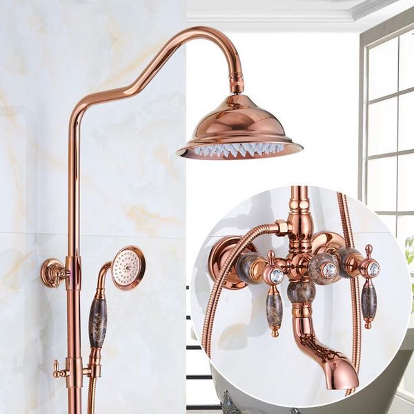 natural jade clean elegant european style full copper bath shower bibcock and cold water shower faucet set rose gold
natural jade clean elegant european style full copper bath shower bibcock and cold water shower faucet set rose gold