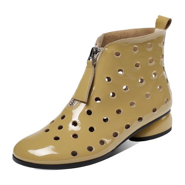 boots summer genuine leather women ankle cutout hollow out yellow white platform shoes casual soft size 34-41, Black
boots summer genuine leather women ankle cutout hollow out yellow white platform shoes casual soft size 34-41, Black