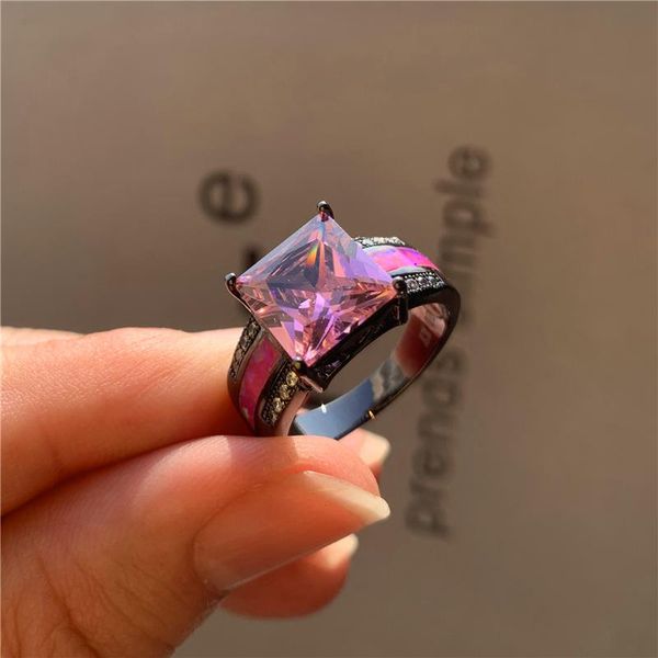 wedding rings vintage female pink square crystal stone ring charm 14kt black gold for women luxury bride opal engagement, Slivery;golden
wedding rings vintage female pink square crystal stone ring charm 14kt black gold for women luxury bride opal engagement, Slivery;golden
