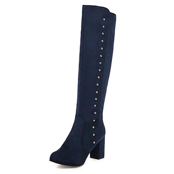 boots lapolaka brand design comfy flock square heel pointed toe high knee-high winter women large size 46 famale booties, Black 
boots lapolaka brand design comfy flock square heel pointed toe high knee-high winter women large size 46 famale booties, Black
