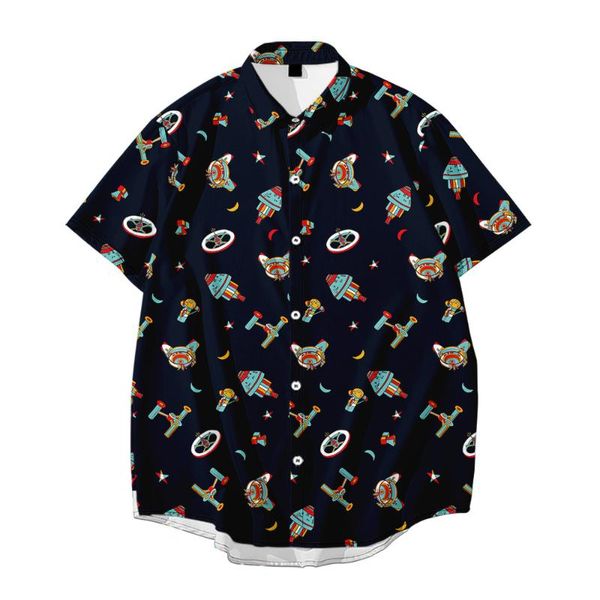 men's casual shirts 2021 short sleeve lapel shirt large size astronaut 3d printed with pocket, White;black
men's casual shirts 2021 short sleeve lapel shirt large size astronaut 3d printed with pocket, White;black