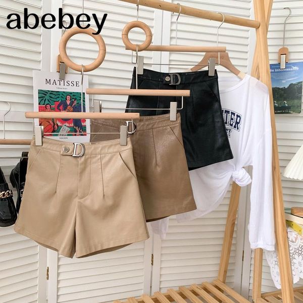 women's shorts fashion versatile solid color pu leather metal buckle decoration high waist casual wide leg 2021 spring autumn, White;black
women's shorts fashion versatile solid color pu leather metal buckle decoration high waist casual wide leg 2021 spring autumn, White;black