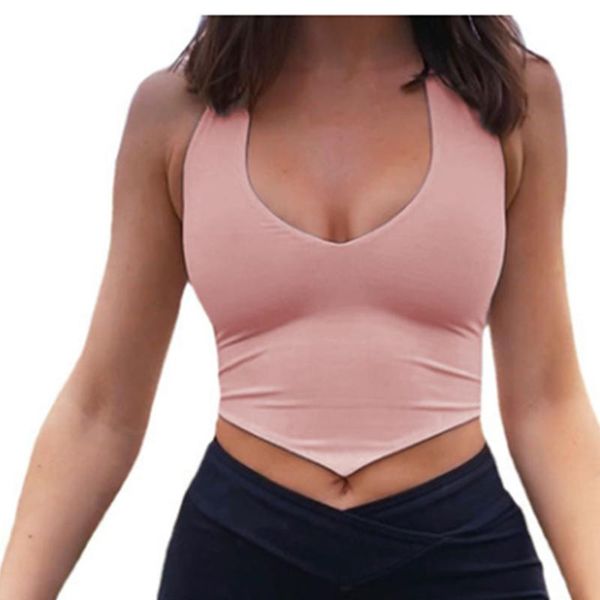 women's tanks & camis woman t-shirts halter vest summer adults sleeveless solid color u-shaped neck irregular crop tank streetwear, White
women's tanks & camis woman t-shirts halter vest summer adults sleeveless solid color u-shaped neck irregular crop tank streetwear, White