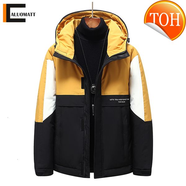 thick men's down jacket hooded warm patchwork men parkas casual slim white duck puffer winter male snow windbreaker coat, Black
thick men's down jacket hooded warm patchwork men parkas casual slim white duck puffer winter male snow windbreaker coat, Black