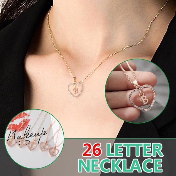 pendant necklaces letter heart necklace for women stainless steel rose gold 26 alphabet zircon love valentine jewerly gift, Silver
pendant necklaces letter heart necklace for women stainless steel rose gold 26 alphabet zircon love valentine jewerly gift, Silver
