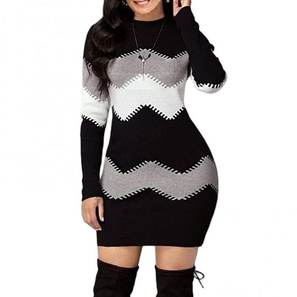 casual dresses drop women autumn o neck long sleeve color block bodycon warm mini sweater dress, Black;gray
casual dresses drop women autumn o neck long sleeve color block bodycon warm mini sweater dress, Black;gray