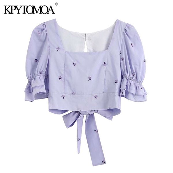 kpytomoa women sweet fashion floral embroidery cropped blouses vintage pull sleeves back bow tie female shirts chic 210323, White
kpytomoa women sweet fashion floral embroidery cropped blouses vintage pull sleeves back bow tie female shirts chic 210323, White