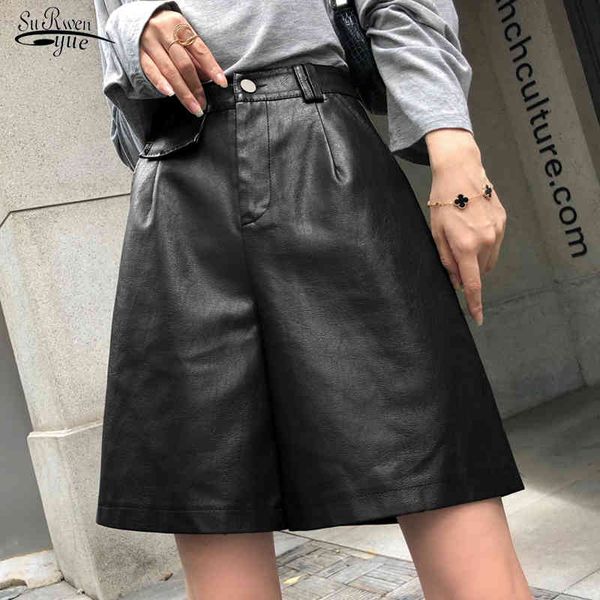 spring loose five point leather trousers fashion british style shorts plus size waist split cropped 12977 210521, White;black
spring loose five point leather trousers fashion british style shorts plus size waist split cropped 12977 210521, White;black