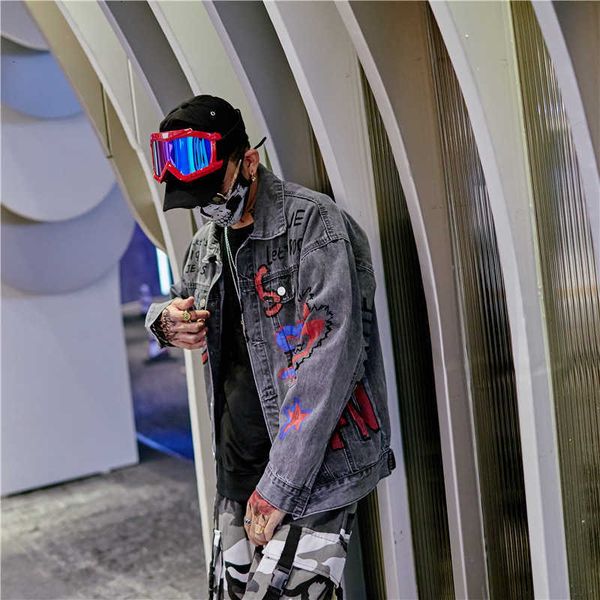 men's jackets mens graffiti denim harajuku streetwear hip hop casual patchwork ripped distressed punk rock jeans coats outwear 4qi0, Black;brown
men's jackets mens graffiti denim harajuku streetwear hip hop casual patchwork ripped distressed punk rock jeans coats outwear 4qi0, Black;brown