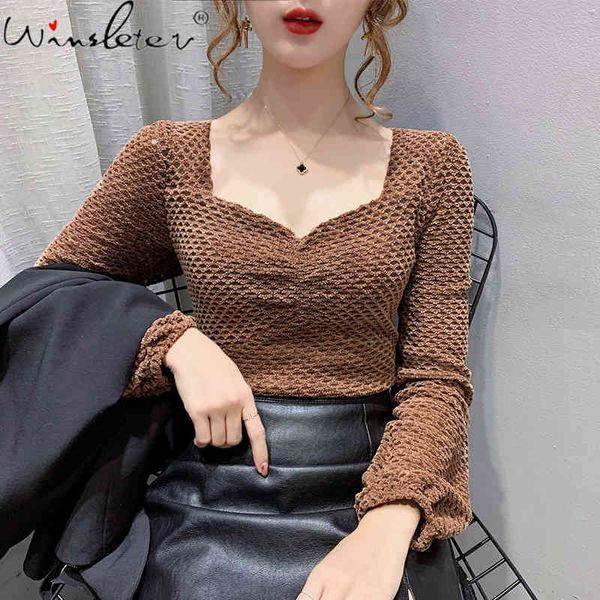 women's t-shirt spring fall korean style high waist short women square neck pleuche ropa mujer sleeve tees 2021 t0n224a, White
women's t-shirt spring fall korean style high waist short women square neck pleuche ropa mujer sleeve tees 2021 t0n224a, White