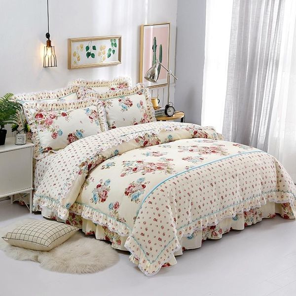 shabby pink floral elegant korea style ruffles duvet cover bed sheet set 4pcs king size 100%cotton girls bedding sets
shabby pink floral elegant korea style ruffles duvet cover bed sheet set 4pcs king size 100%cotton girls bedding sets