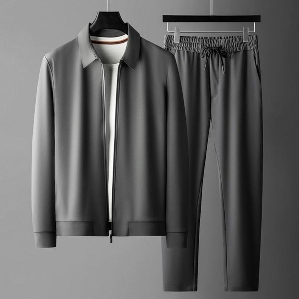men's tracksuits spring and autumn mens suits 2 pieces luxury solid color zipper casual sport male sets slim fit jackets coats, Gray
men's tracksuits spring and autumn mens suits 2 pieces luxury solid color zipper casual sport male sets slim fit jackets coats, Gray