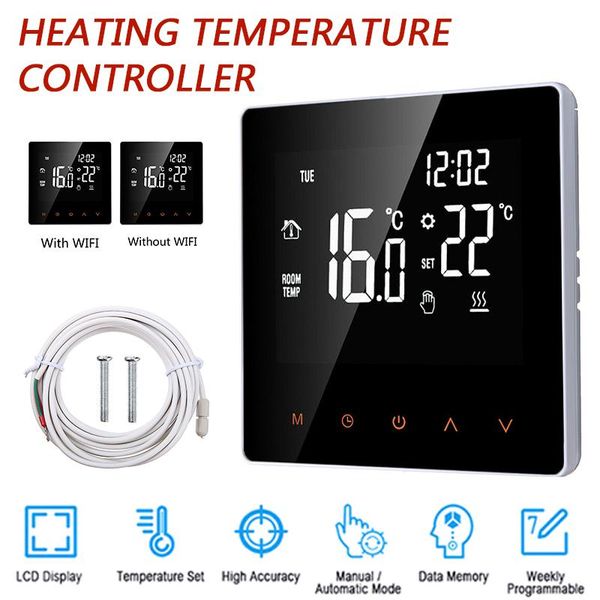 smart home control ac 230v 50/60hz wifi lcd touch screen s-mart thermostat electric floor heating temperature controller for use
smart home control ac 230v 50/60hz wifi lcd touch screen s-mart thermostat electric floor heating temperature controller for use