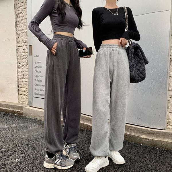 women's pants & capris soild grey wide leg spring and autumn loose straight casual woman athletic fashion trousers, Black;white
women's pants & capris soild grey wide leg spring and autumn loose straight casual woman athletic fashion trousers, Black;white