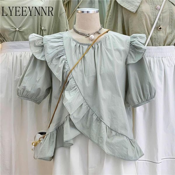 women's blouses & shirts lyeeynnr korean ruffles irregular blouse women summer 2021 o-neck puff sleeve kawaii loose crop blusas mujer, White
women's blouses & shirts lyeeynnr korean ruffles irregular blouse women summer 2021 o-neck puff sleeve kawaii loose crop blusas mujer, White