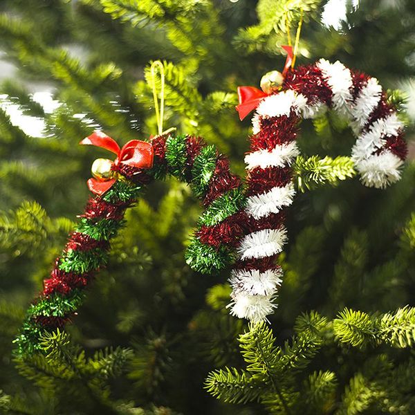 christmas decorations 17cm red green tree pendant cane with bell hanging 
christmas decorations 17cm red green tree pendant cane with bell hanging