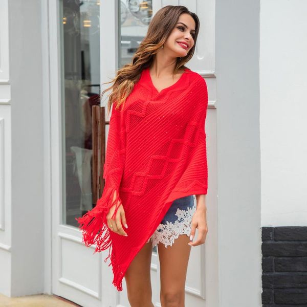 women's sweaters autumn warm fashion women knitted tassel pullover poncho cloak jumper cape wrap shawl sweater warp swings, White;black
women's sweaters autumn warm fashion women knitted tassel pullover poncho cloak jumper cape wrap shawl sweater warp swings, White;black