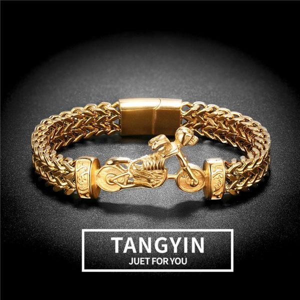 stainless steel double layer link chain bracelets men's hip hop motorcycle hand bracelet drop jewelry charm, Golden;silver
stainless steel double layer link chain bracelets men's hip hop motorcycle hand bracelet drop jewelry charm, Golden;silver