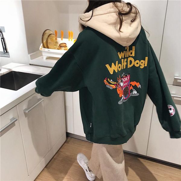 hoodie and fleece womens loose korean cartoon printed sweatshirt casual coat 2021 new cartoon casual fashion trend cool ins, Black
hoodie and fleece womens loose korean cartoon printed sweatshirt casual coat 2021 new cartoon casual fashion trend cool ins, Black