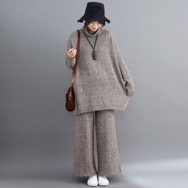 two piece dress turtleneck sweater large size women's retro loose mid-length knitted + wide-leg pants set two-piece suit, White
two piece dress turtleneck sweater large size women's retro loose mid-length knitted + wide-leg pants set two-piece suit, White
