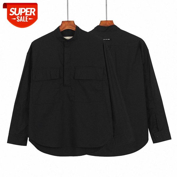 fog black henry collar long-sleeved shirt men's youth street #bv2a, White;black
fog black henry collar long-sleeved shirt men's youth street #bv2a, White;black