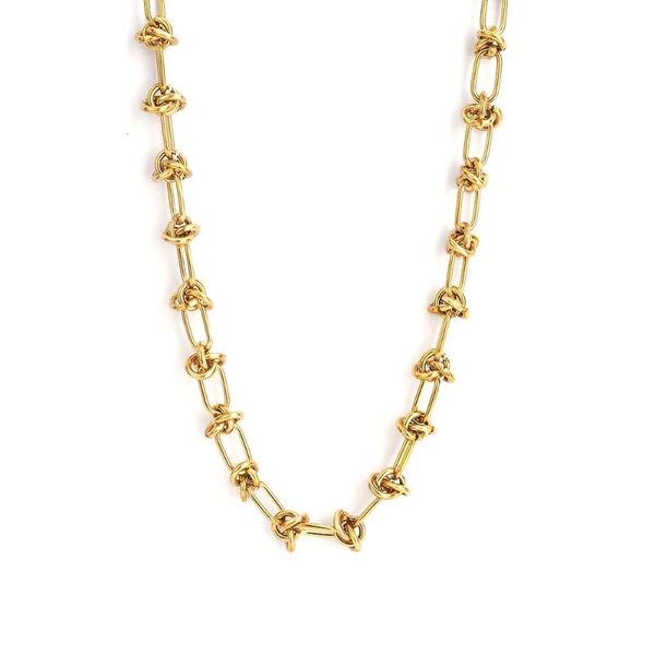 chains 100% stainless steel knot chain necklace for women gold/silver color metal heavy duty choker collier women's neck
chains 100% stainless steel knot chain necklace for women gold/silver color metal heavy duty choker collier women's neck