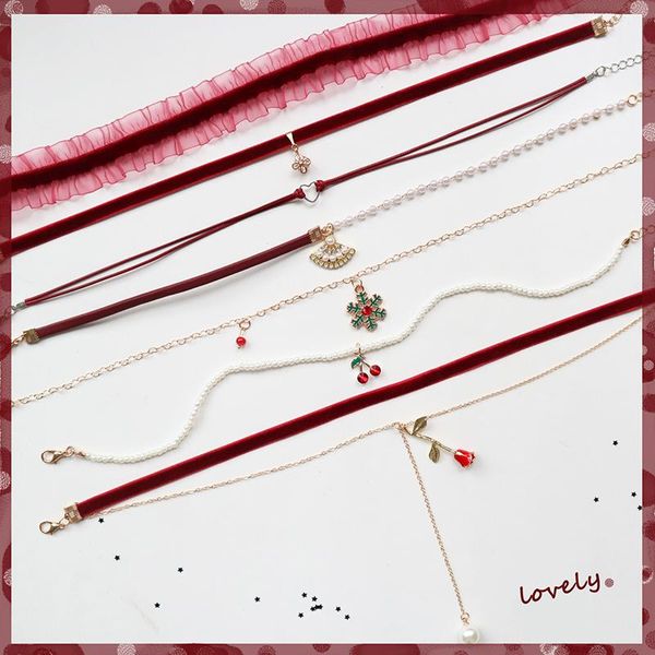 chokers women korean jewelry autumn winter red necklace year christmas choekr sweater chain short clavicle, Golden;silver
chokers women korean jewelry autumn winter red necklace year christmas choekr sweater chain short clavicle, Golden;silver
