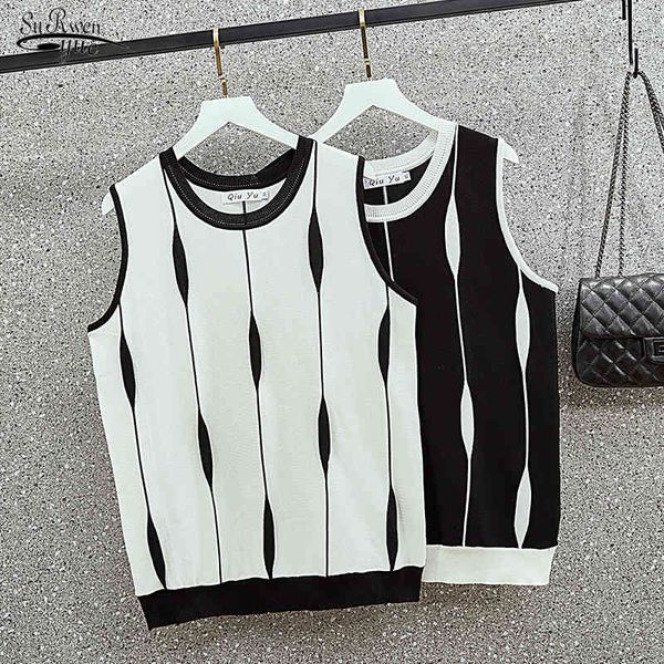 big mm wears sleeveless sweater large size women's summer round neck contrast striped ice silk vest tank blusas 14333 210521, White
big mm wears sleeveless sweater large size women's summer round neck contrast striped ice silk vest tank blusas 14333 210521, White