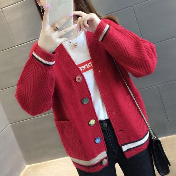 women's sweaters female fashion warm knit cardigans long sleeve cashmere sweater korean autumn winter loose v neck woman knitted cardig, White;black
women's sweaters female fashion warm knit cardigans long sleeve cashmere sweater korean autumn winter loose v neck woman knitted cardig, White;black