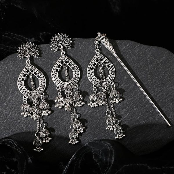 hair clips & barrettes jhumka earring&hairpins set gypsy tassel earrings peacock vintage sticks for accessories women jewelry year gift, Golden;silver
hair clips & barrettes jhumka earring&hairpins set gypsy tassel earrings peacock vintage sticks for accessories women jewelry year gift, Golden;silver