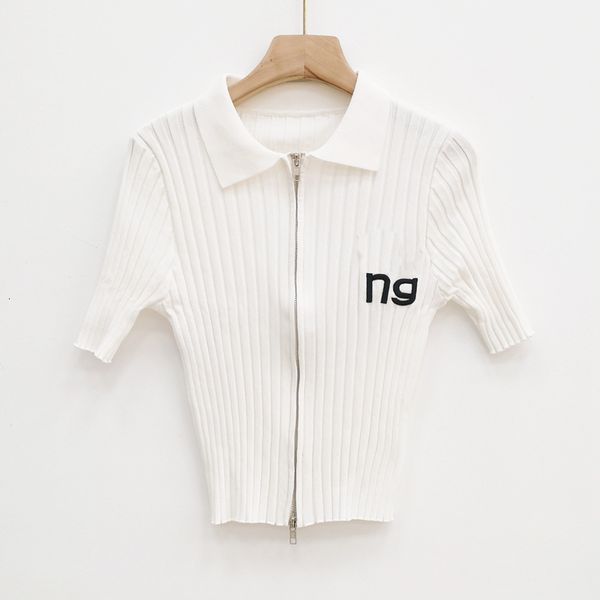 women's knits & tees spring/summer female letter embroidered lapel short sleeve thin color fine cardigan mesh 8of5, White
women's knits & tees spring/summer female letter embroidered lapel short sleeve thin color fine cardigan mesh 8of5, White
