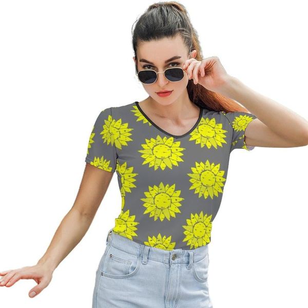 women's t-shirt sunflower trendy street style t shirt o neck lady graphic short-sleeve polyester tee, White
women's t-shirt sunflower trendy street style t shirt o neck lady graphic short-sleeve polyester tee, White