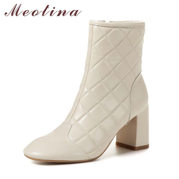 meotina women ankle boots shoes genuine leather high heel short boots zipper chunky heels ladies boots autumn winter beige black 210520
meotina women ankle boots shoes genuine leather high heel short boots zipper chunky heels ladies boots autumn winter beige black 210520