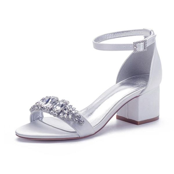 sandals block heels satin crystals wedding for bride open toe mid buckle evening formal party dress shoes summer, Black
sandals block heels satin crystals wedding for bride open toe mid buckle evening formal party dress shoes summer, Black