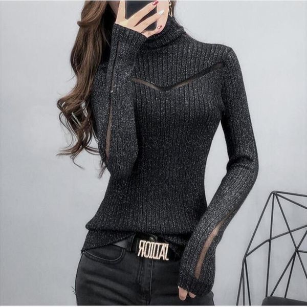 3801 turtleneck thin knitted womens sweater split joint mesh hollow out knitwear pullover women elastic sweaters ladies spring, White;black
3801 turtleneck thin knitted womens sweater split joint mesh hollow out knitwear pullover women elastic sweaters ladies spring, White;black