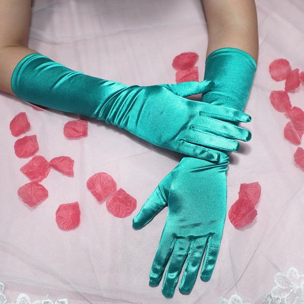 bridal gloves green teal stretchy shiny satin tea prom evening party wedding charm full finger long women's, White
bridal gloves green teal stretchy shiny satin tea prom evening party wedding charm full finger long women's, White