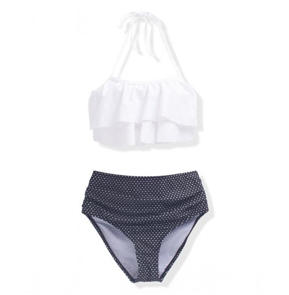 women's swimwear 5-14 years falbala kids girls bikini 2021 children high waist swimsuit multi style kid biquini infantil bathing suit, White;black
women's swimwear 5-14 years falbala kids girls bikini 2021 children high waist swimsuit multi style kid biquini infantil bathing suit, White;black