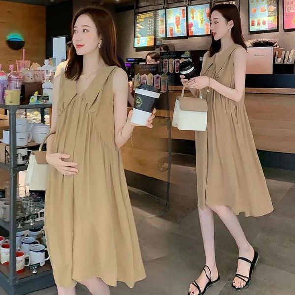 maternity dresses summer cotton 2021 korean version v-neck large size loose sleeveless solid color age-reducing mid-length skirt, White
maternity dresses summer cotton 2021 korean version v-neck large size loose sleeveless solid color age-reducing mid-length skirt, White