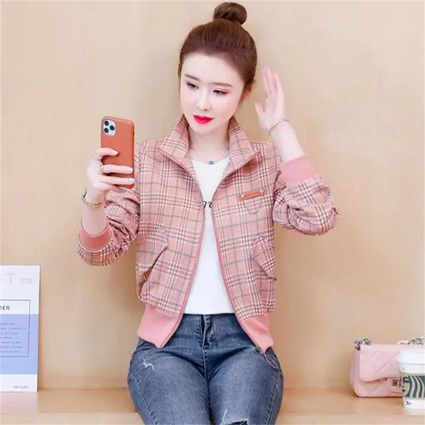 women's jackets 2021 spring and autumn fashion jacket casual korean plaid short stand-up collar baseball uniform, Black;brown
women's jackets 2021 spring and autumn fashion jacket casual korean plaid short stand-up collar baseball uniform, Black;brown