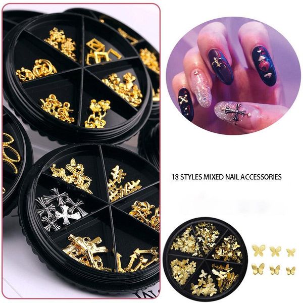 nail art decorations 18 styles mixed rivets chain/leaves/butterfly/hollow/star moon/ocean/feather accessories, Silver;gold
nail art decorations 18 styles mixed rivets chain/leaves/butterfly/hollow/star moon/ocean/feather accessories, Silver;gold