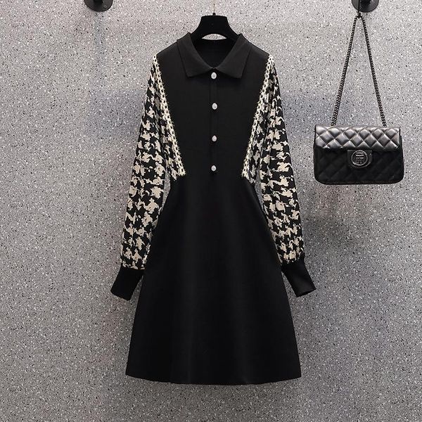 casual dresses fake two pieces dress women hepburn knitted black splicing vestido de mulher robe femme design clothes, Black;gray
casual dresses fake two pieces dress women hepburn knitted black splicing vestido de mulher robe femme design clothes, Black;gray